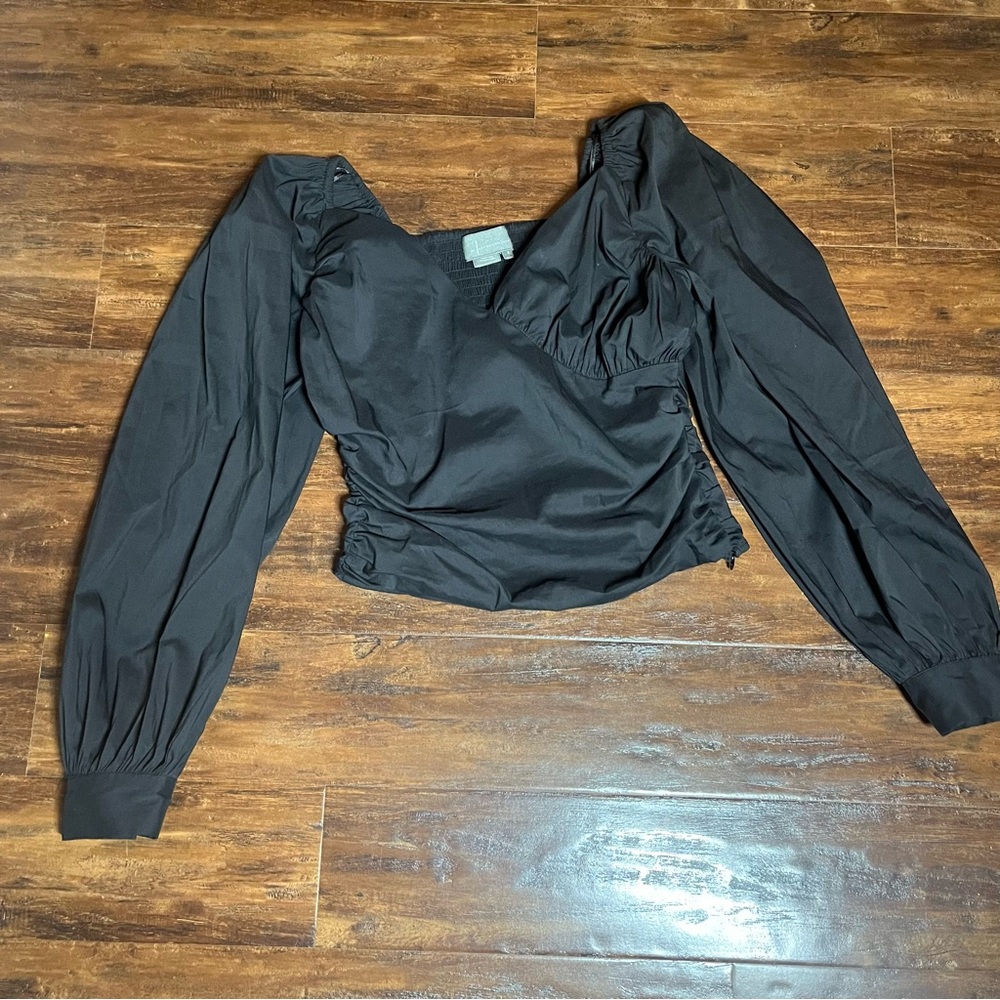 Anthropologie Ruched Blouse Goth Romantic